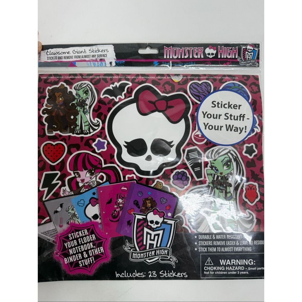 Monster High Clawsome Giant Stickers 23 Stickers Style#1412MH New